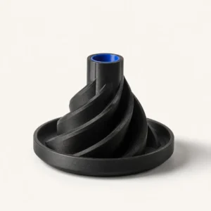 Spiralformet grafitfarvet 3D-printet Lumen formstudie